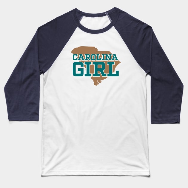 South Carolina Girl - Teal Bronze SC Baseball T-Shirt by TGKelly